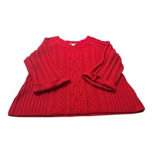 Coldwater Creek Vibrant Red Cable Knit Sweater